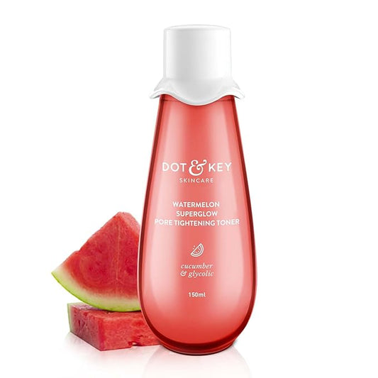 DOT & KEY Watermelon Superglow Pore Tightening Toner|Face Toner For Glowing Skin|Glycolic Toner For Open Pores Tightening|Alcohol Free, Toner For Uneven Skin Tone