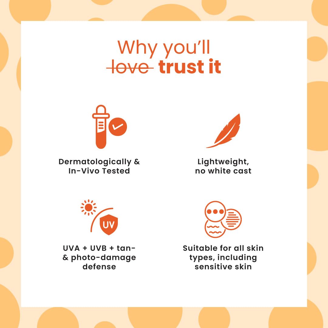 Foxtale Glow Sunscreen SPF 50 PA++++ with Vitamin C & Niacinamide, In-Vivo Tested, Sensitive-Skin Friendly, Made with 100% New-Gen Filters & EU Approved, Lightweight, Non-Greasy, No White Cast 50ml