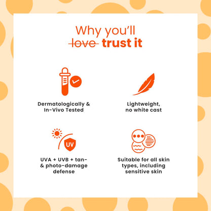 Foxtale Glow Sunscreen SPF 50 PA++++ with Vitamin C & Niacinamide, In-Vivo Tested, Sensitive-Skin Friendly, Made with 100% New-Gen Filters & EU Approved, Lightweight, Non-Greasy, No White Cast 50ml