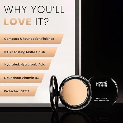LAKMÉ Showstopper Collection Unreal Dual Cover Pressed Powder, Rose Creme 02, 9 G - Oily, Natural