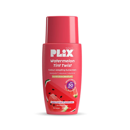 PLIX - THE PLANT FIX Watermelon Tint Twist Color-Adapting Sunscreen | For light coverage & instant glow | SPF 50 PA++++