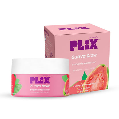 Plix Guava Glow Smoothie Moisturizer For Brighter Skin (50G) | With Vitamin C & Ala | Face Cream For Even-Tone Skin, Promotes Hydration