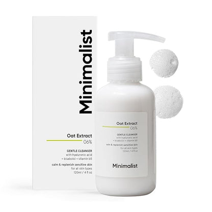 Minimalist Gentle Face Wash With 6% Oat Extract & Hyaluronic Acid For Sensitive Skin (Dry to Normal) Sulphate Free