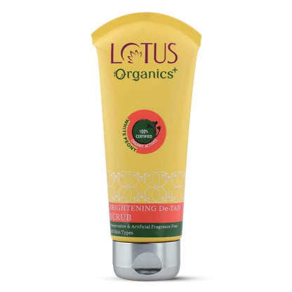 Lotus Organics+ De-Tan Face Scrub | With 100% Certified Organic White Peonies | Reduce Tanning | Combats Sun Damage | Removes Blackheads, Whiteheads & Pigmentation