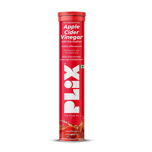 PLIX - THE PLANT FIX Apple Cider Vinegar Effervescent | With Mother ACV | Vitamin B6 & B12