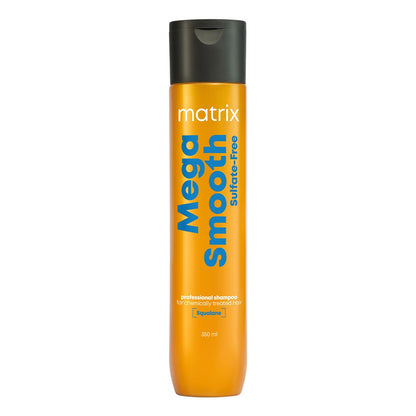 Matrix Mega Smooth Sulfate-free Shampoo with Squalene and Bonding Blend for Gentle Cleansing and Bond Repair| Smoothens Hair | Safe for Chemically Treated Hair 350ml