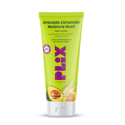 PLIX - THE PLANT FIX Avocado Ceramide Moisture Rush Fatty Cream With Spf 20 | Deep Moisturization | Barrier Repair Cream 50gm