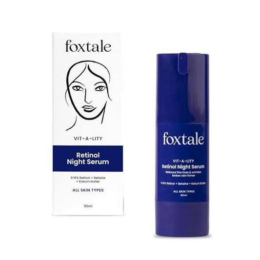 Foxtale 0.15% Beginner Friendly Retinol Night Serum | Anti-Aging Night Cream | Reduces Fine Lines and Wrinkles