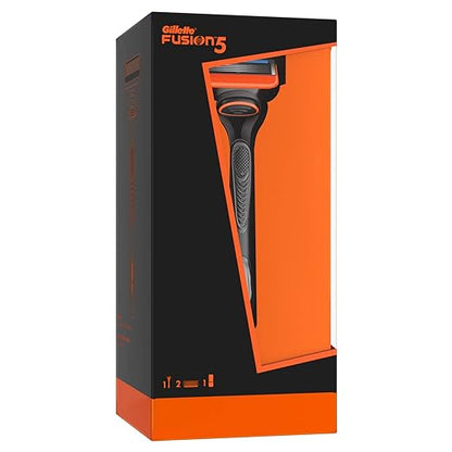 Gillette Fusion Premium Gift Set for Men | 1 Gillette Fusion Manual Razor, 2 Gillette Fusion Cartridges, 1 Travel Case Black