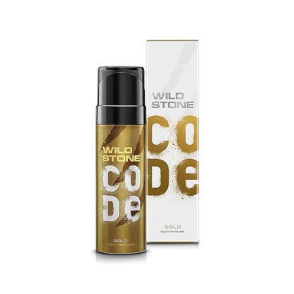 WILD STONE CODE Gold Body Perfume Spray For Men With Strong Masculine Aroma For Special Occasion, 120Ml