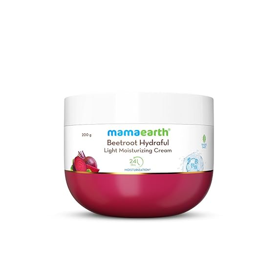 Mamaearth Beetroot Hydraful Light Moisturizing Cream with Beetroot & Hyaluronic Acid for Pink Glow 200g