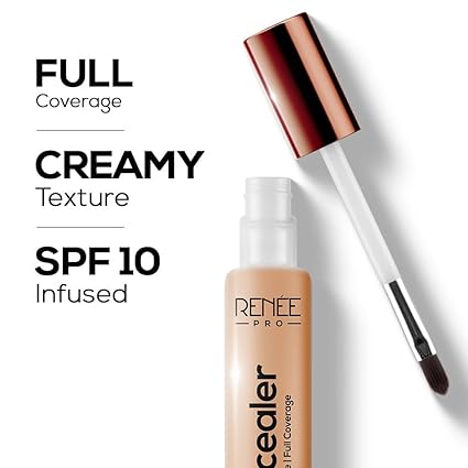 RENEE PRO Liquid Concealer - Chestnut, Lightweight, Full Coverage, Long-Lasting, Buildable