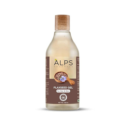 Alps Flaxseed Gel (300ml) For Hair & Skin, Frizz-Control, Smoothening, Moisture Rich, Soft Long Hair, Intense Hair Nourishment