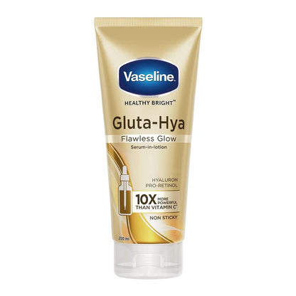 Vaseline Gluta-Hya Flawless Glow Lotion for Face & Body Glutathione & Pro-Retinol Infused Moisturizer 200ml
