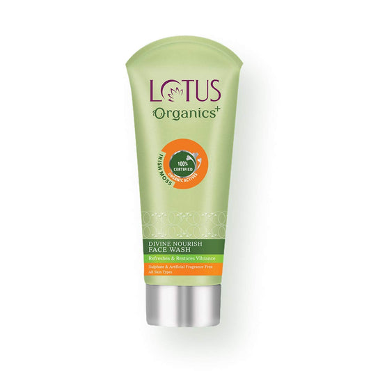 Lotus Organics+ Divine Nourish Face Wash | Sulphate Free | Gentle Cleaning | 100% Certified Organic Irish Moss | All Skin Types 100 ml