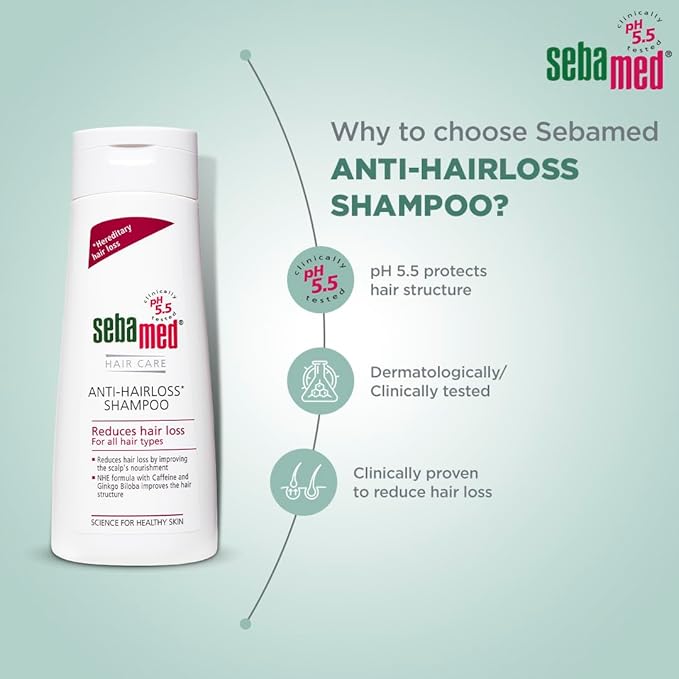 Sebamed Anti- Hairloss Shampoo|pH 5.5| Clinically proven to Reduce Hairloss 200 ml