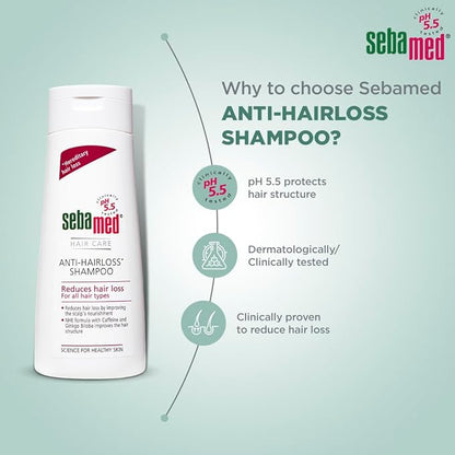 Sebamed Anti- Hairloss Shampoo|pH 5.5| Clinically proven to Reduce Hairloss 200 ml