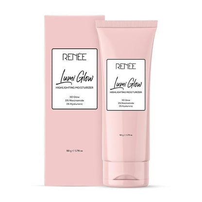 RENEE Lumi Glow Highlighting Moisturizer, Enriched with 3% Niacinamide & 1% Hyaluronic Acid, Prevents Photoaging & UV Damage, Reduces Pigmentation, Fine Lines & Wrinkles, Non-Sticky Glowing Skin - 50g