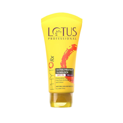 Lotus Professional PhytoRx Ultra Protect Sunblock Cream SPF 70 PA+++ | Luminous Tinted Face Sunscreen with Broad-Spectrum UVA/UVB Protection | Lightweight, Natural Coverage, Oil-Free Formula with Non-Greasy Finish & No Whitecast