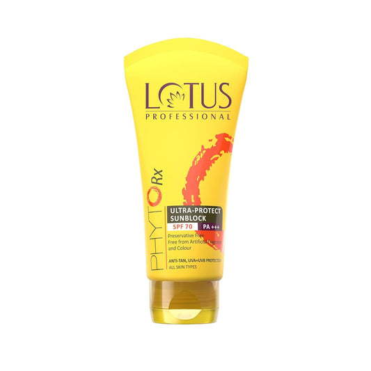 Lotus Professional PhytoRx Ultra Protect Sunblock Cream SPF 70 PA+++ | Luminous Tinted Face Sunscreen with Broad-Spectrum UVA/UVB Protection | Lightweight, Natural Coverage, Oil-Free Formula with Non-Greasy Finish & No Whitecast