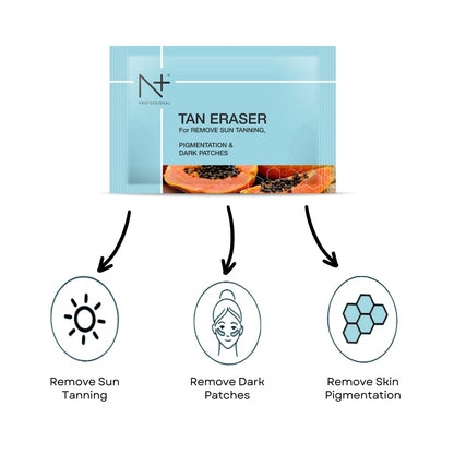 N Plus Professional Tan Eraser Mask, For Remove Sun Tanning, Pigmentation & Dark Patches, Pack of 6 Pouch