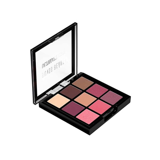 Swiss Beauty Ultimate 9 Pigmented Colors Eyeshadow Palette Long Wearing And Easily Blendable Eye Makeup Palette Matte, Shimmery And Metallic Finish - Multicolor-01