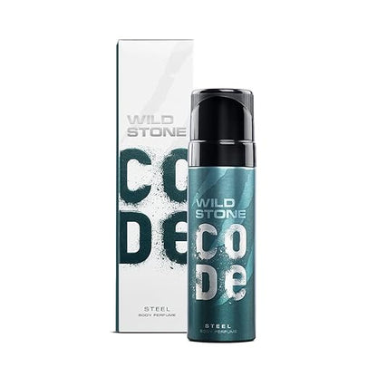 Wild Stone Code Steel No Gas Body Perfume for Men, Long Lasting Refreshing Fragrance for Office Wear -120 ml