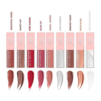 Love Earth Liquid Lip Gloss Pack Of 9 For Soft & Dewy Lips Enriched with Vitamin E & Almond Oil Lip Color For Glossy Look |Lightweight