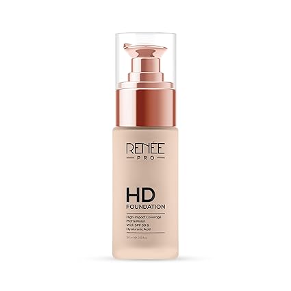 RENEE PRO HD Full Coverage Liquid All Skin Typ Foundation - Birch, Seamless HD Coverage with Matte Finish