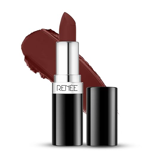 RENEE Stunner Matte Lipstick - Big Bang 4gm| Intense Color Pay Off, Full Coverage Long Lasting Weightless Velvety Formula with One Swipe Application| Enriched with Vitamin E & Hyaluronic Acid