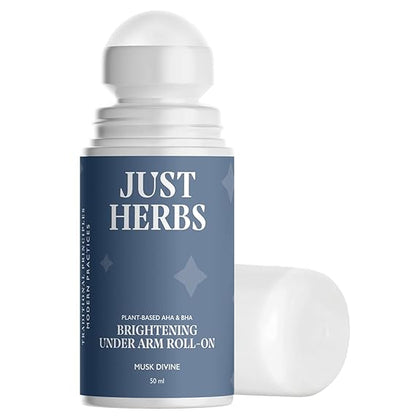 Just Herbs Roll on Deo for Men Musk Divine Refreshing Under Arm Long Lasting Deodorant - 50 ml