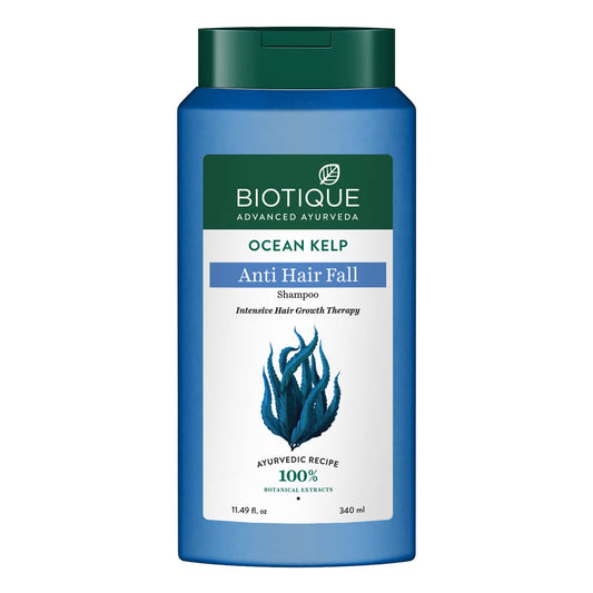 Biotique Ocean Kelp Anti Hairfall Shampoo | Intensive Hair Growth Therapy, Anti Hairfall Shampoo that Maintains Shine, 100% Botanical Extracts 340ml