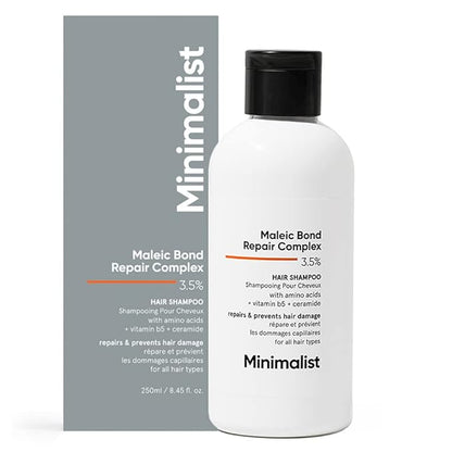 Minimalist Bond Repair Shampoo For Damaged, Dry & Frizzy Hair, Maleic Bond Repair Complex 3.5% With Patented Technology, Sulphate & Paraben Free Shampoo 250ml