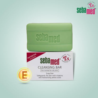 Sebamed Cleansing Bar for sensitive skin 100 gm |pH 5.5| soap free moisturizing bathing bar | vitamins & amino acids l phthalates SLS & parabens free l Clinically proven l Dry skin