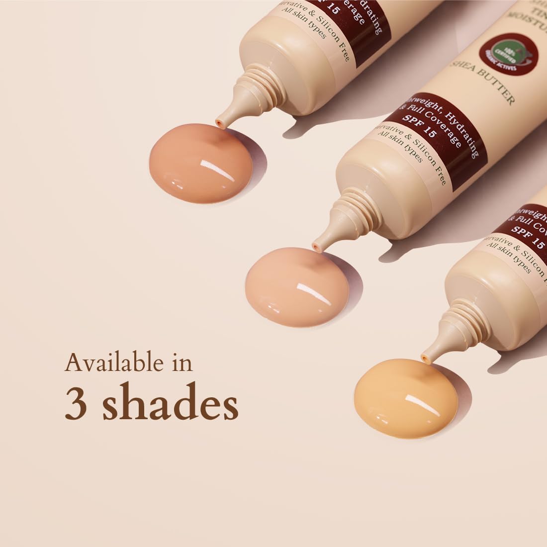 Lotus Organics+ Shea Luxe Tinted Moisturizer | 100% Certified Organic Shea Butter | Full Coverage | Provides Lasting Hydration | SPF 15 | Free From Preservatives & Artificial Fragrance (M 1)