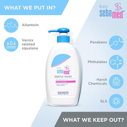 Sebamed Baby Gentle Wash 400 ml|pH 5.5| Body Wash|Soap Free|Tear Free|