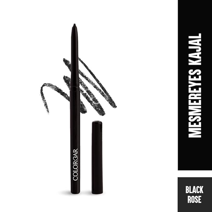 Colorbar Mesmereyes Kajal, Black 001, 0.35g | Moisturizing| Smudgeproof | Long lasting