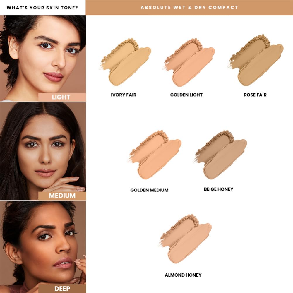 LAKMÉ Showstopper Collection Unreal Dual Cover Pressed Powder, Rose Creme 02, 9 G - Oily, Natural