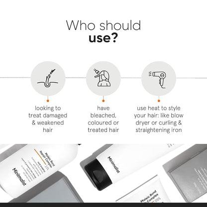 Minimalist Bond Repair Shampoo For Damaged, Dry & Frizzy Hair, Maleic Bond Repair Complex 3.5% With Patented Technology, Sulphate & Paraben Free Shampoo 250ml