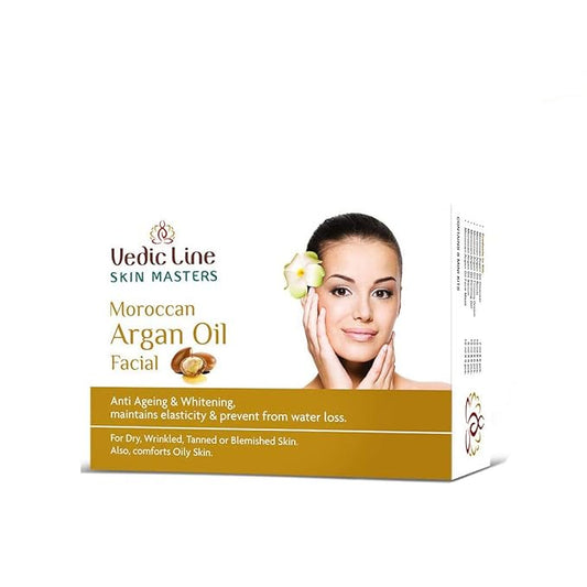 Vedicline Skin Masters Moroccan Argan Oil Facial Kit, Wrinkles, Fine Lines & Dark Spots With Argan Oil, Sesame & Almond oil for Radiant Glow
