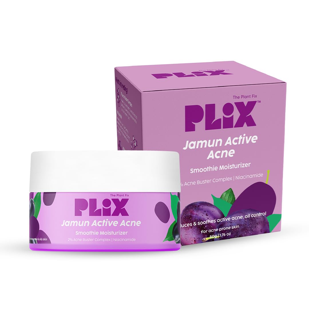 Plix 2% Niacinamide Jamun Moisturizer (50 gm), Helps Reduce Pimples with 2% Acne Buster, For Oily and Acne Prone Skin, With Witch Hazel & Jamun Extract