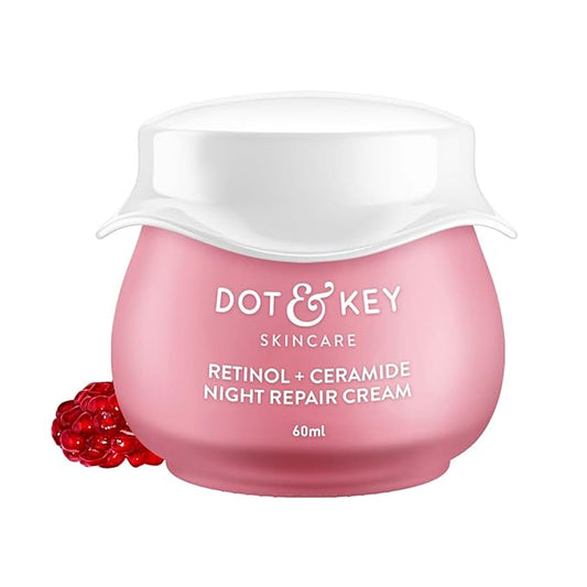 Dot & Key Night Reset Retinol + Ceramide Night Cream | Anti Aging Cream For Women & Men | Reduces Fine Lines & Wrinkles | Oil Free & Non Sticky Moisturizer