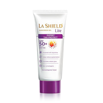 La Shield Lite SPF 50 PA+++ Mineral Sunscreen Gel | Skin brightening in 3 Weeks| No White cast | Broad spectrum | Oil-free | PA +++