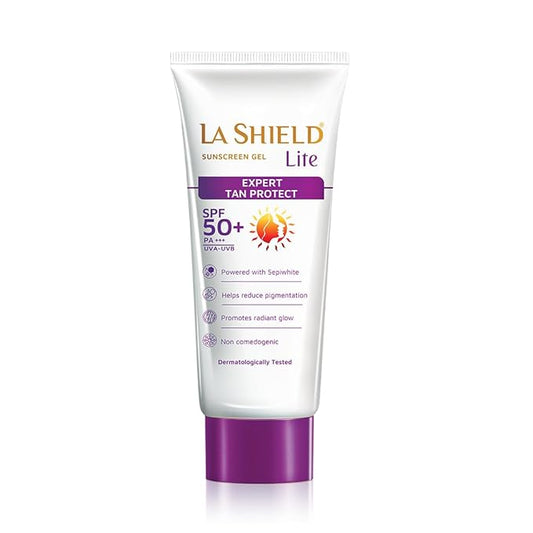 La Shield Lite SPF 50 PA+++ Mineral Sunscreen Gel | Skin brightening in 3 Weeks| No White cast | Broad spectrum | Oil-free | PA +++