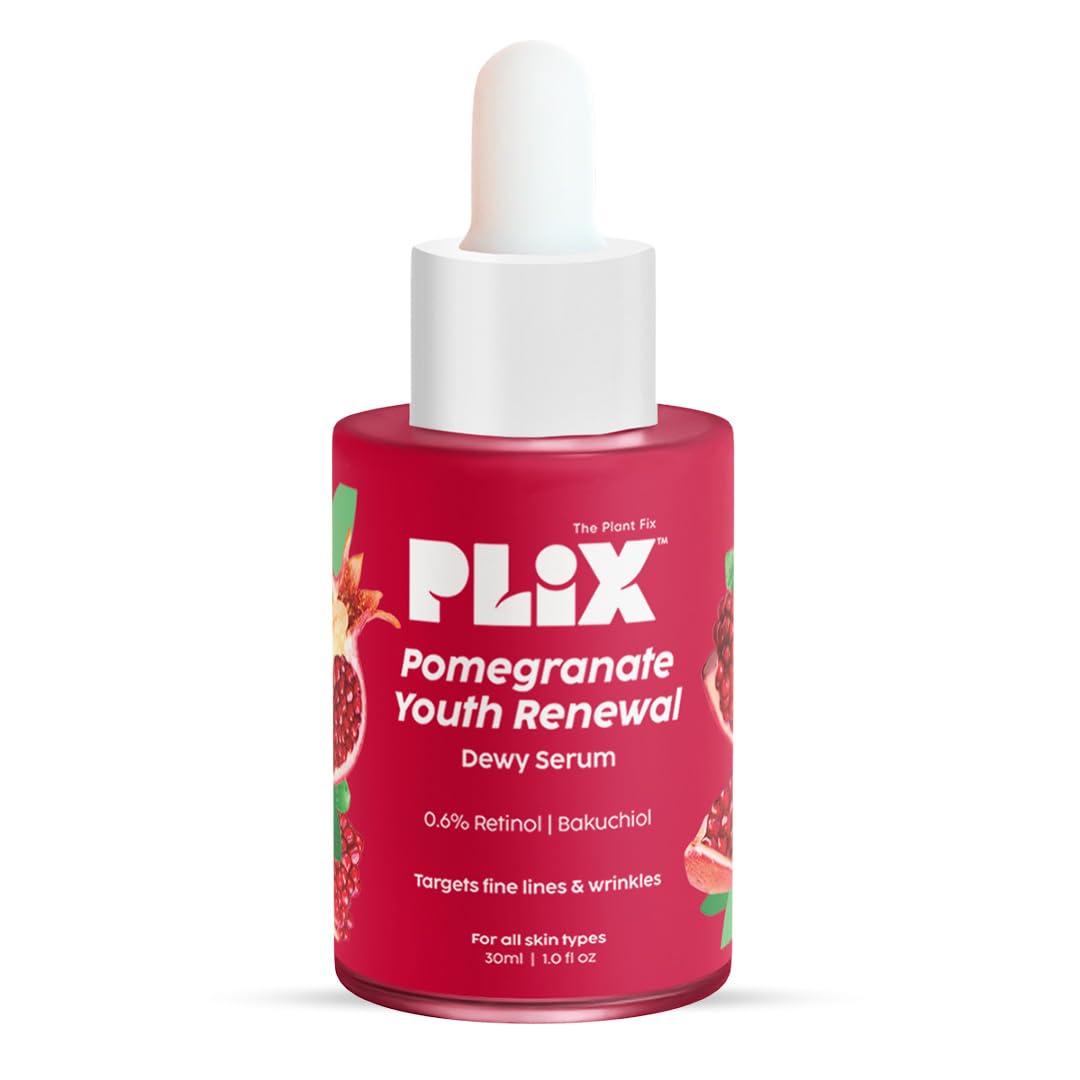 PLIX - THE PLANT FIX Pomegranate 0.6% Retinol & 0.2% Bakuchi Oil Face Serum (30 ml) | For Reverse Aging | Reduces Fine Lines & Wrinkles