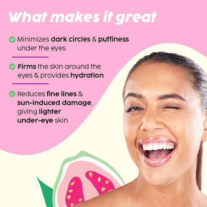 Plix Guava Fresh Under-Eye Gel, Reduces Dark Cirles & Puffiness, Reduces Fine Lines, with3% Niacinamide, Vitamin E & Caffeine, 100% Vegan, 15 gms