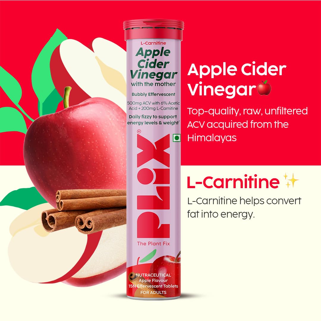 Plix L-Carnitine Acv Effervescent Tablets Helps To Turn Food Into Energy