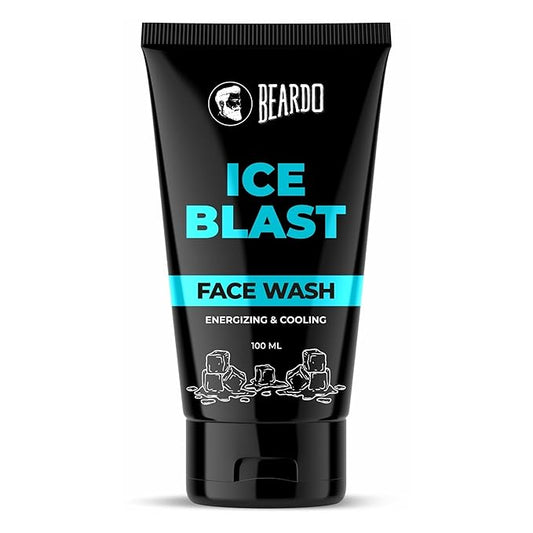 BEARDO Ice Blast Cooling Facewash for Men, 100 ml | INSTANT Icy freshness | Aloe Vera Face wash, Vitamin E & Menthol for cool lock technology | Refreshing & Hydrating facewash