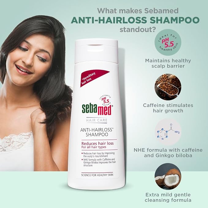 Sebamed Anti- Hairloss Shampoo|pH 5.5| Clinically proven to Reduce Hairloss 200 ml