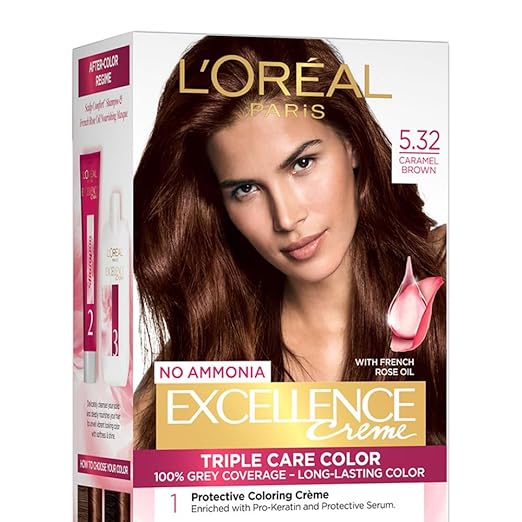 L'Oreal Paris Excellence Creme Hair Color - 5.32 Caramel Brown (72ml)